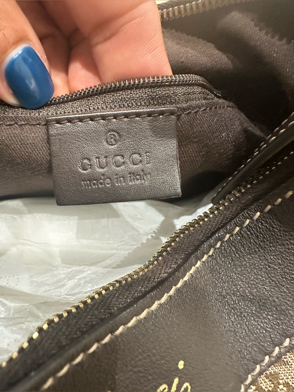 Gucci Beige Abbey D Ring Canvas with Dark Brown Trim. Excellent Condition - Picture 12 of 13